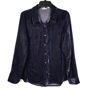 Mystree Velvet Shirt Women's L Dusty Plum Dark Romantic Whimsigoth Festive Party
